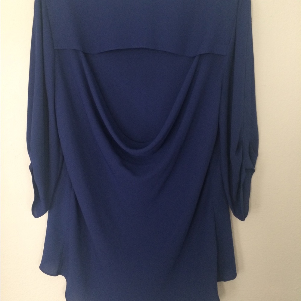 BCBG Blouse, L, Open Back, 3/4” sleeve